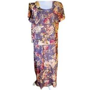 Helene Blake ladies maxi dress size 18 wrinkle free 100% polyester fully lined